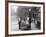 Men Eating Fresh Clams from a Pushcart Peddler in NYC's Italian Quarter-null-Framed Photo