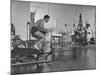 Men Exercising in Gymnasium at Homestead Hotel-John Phillips-Mounted Premium Photographic Print