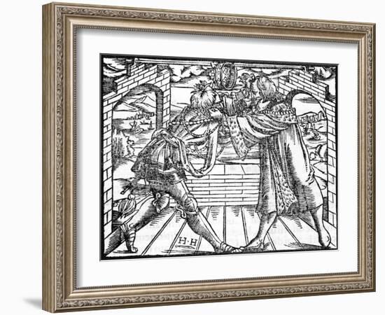 Men Fighting for Power-Hans Holbein the Younger-Framed Art Print