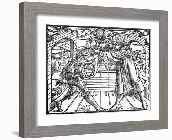 Men Fighting for Power-Hans Holbein the Younger-Framed Art Print