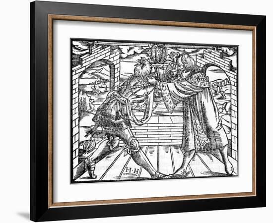 Men Fighting for Power-Hans Holbein the Younger-Framed Art Print