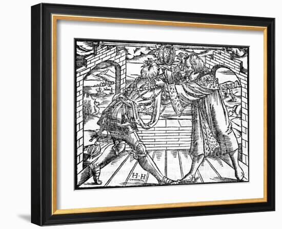 Men Fighting for Power-Hans Holbein the Younger-Framed Art Print