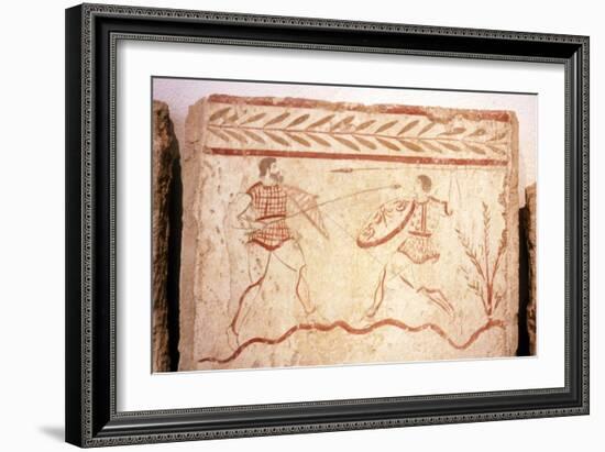 Men fighting with shields, Paestum, c4th century BC-Unknown-Framed Giclee Print