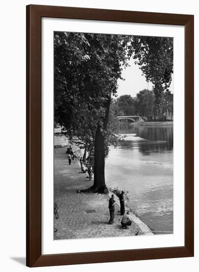 Men Fishing along the Seine-Jules Dortes-Framed Giclee Print