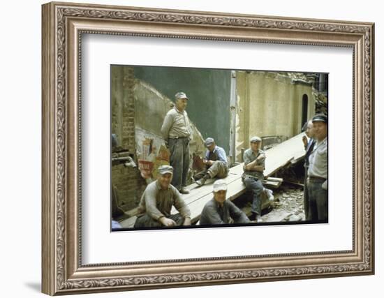 Men from Demolition Crew on Their Break in Story "The Wreckers"-Walker Evans-Framed Photographic Print