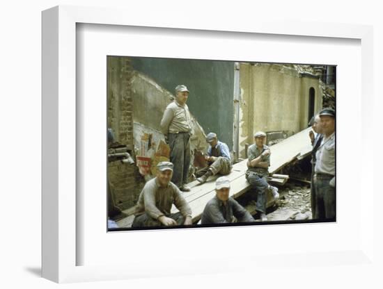 Men from Demolition Crew on Their Break in Story "The Wreckers"-Walker Evans-Framed Photographic Print