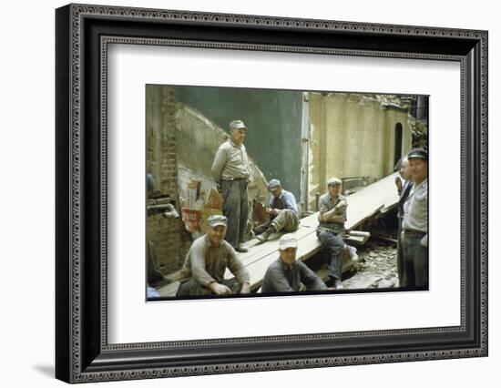 Men from Demolition Crew on Their Break in Story "The Wreckers"-Walker Evans-Framed Photographic Print