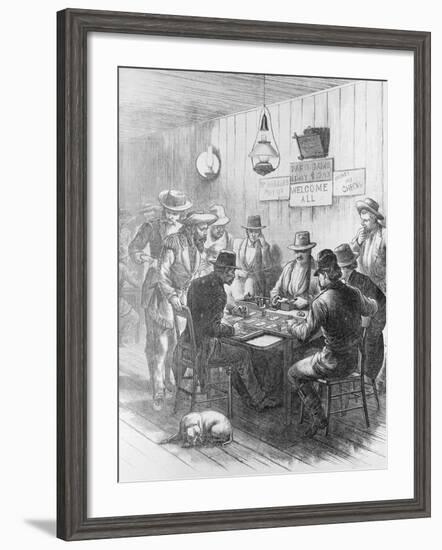 Men Gambling at Saloon-null-Framed Giclee Print