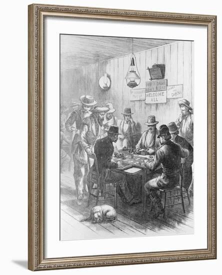 Men Gambling at Saloon-null-Framed Giclee Print