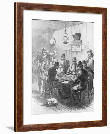 Men Gambling at Saloon-null-Framed Giclee Print