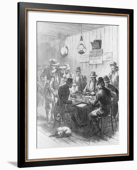 Men Gambling at Saloon-null-Framed Giclee Print