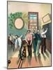 Men in Bowling Alley-null-Mounted Giclee Print