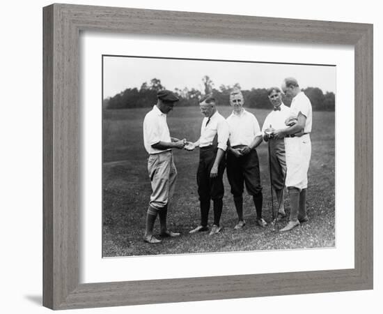 Men in Golfing Attire Waging a Bet Photograph - Washington, DC-Lantern Press-Framed Art Print