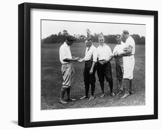 Men in Golfing Attire Waging a Bet Photograph - Washington, DC-Lantern Press-Framed Art Print