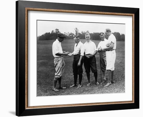 Men in Golfing Attire Waging a Bet Photograph - Washington, DC-Lantern Press-Framed Art Print