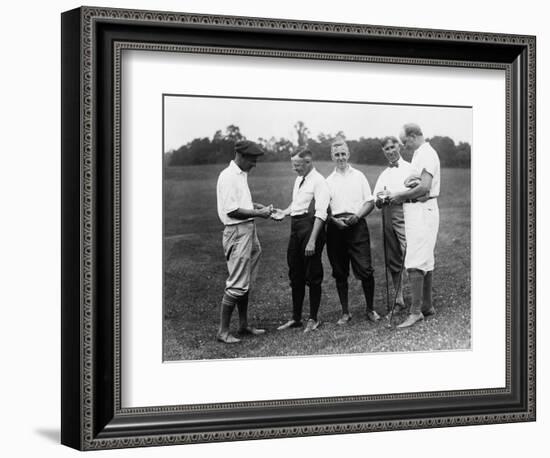 Men in Golfing Attire Waging a Bet Photograph - Washington, DC-Lantern Press-Framed Premium Giclee Print