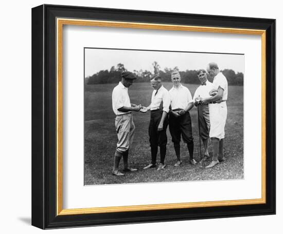 Men in Golfing Attire Waging a Bet Photograph - Washington, DC-Lantern Press-Framed Premium Giclee Print