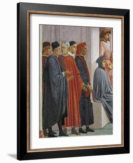 Men in Medieval Dress, Detail from the Raising of the Son of Theophilus-Tommaso Masaccio-Framed Giclee Print