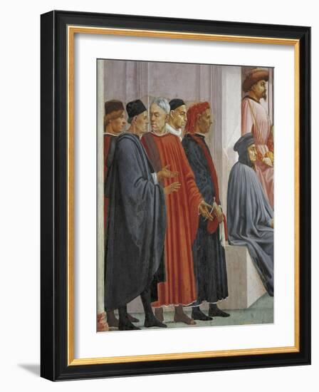 Men in Medieval Dress, Detail from the Raising of the Son of Theophilus-Tommaso Masaccio-Framed Giclee Print