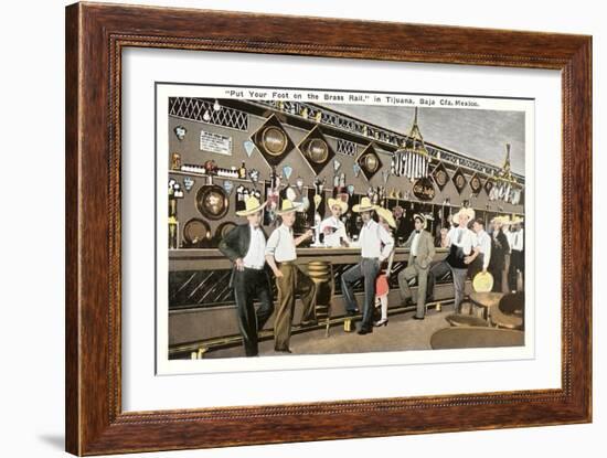 Men in Sombreros at Bar, Tijuana, Mexico-null-Framed Art Print