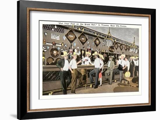 Men in Sombreros at Bar, Tijuana, Mexico-null-Framed Art Print