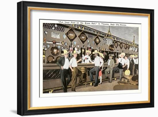 Men in Sombreros at Bar, Tijuana, Mexico-null-Framed Art Print