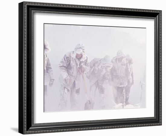 Men in the Bitter Cold at a Station in Antarctica-Michael Rougier-Framed Photographic Print