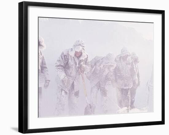 Men in the Bitter Cold at a Station in Antarctica-Michael Rougier-Framed Photographic Print