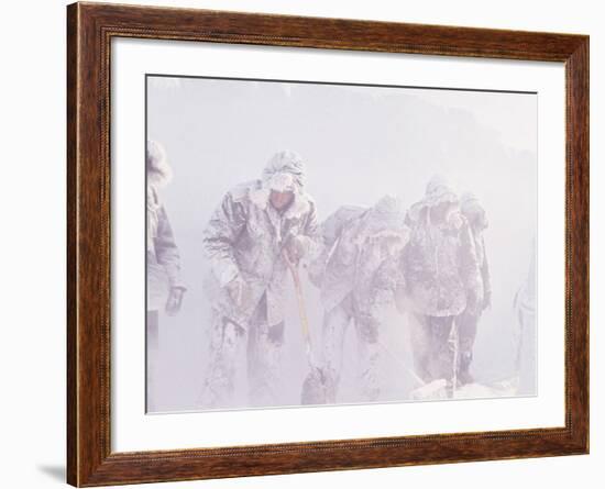 Men in the Bitter Cold at a Station in Antarctica-Michael Rougier-Framed Photographic Print