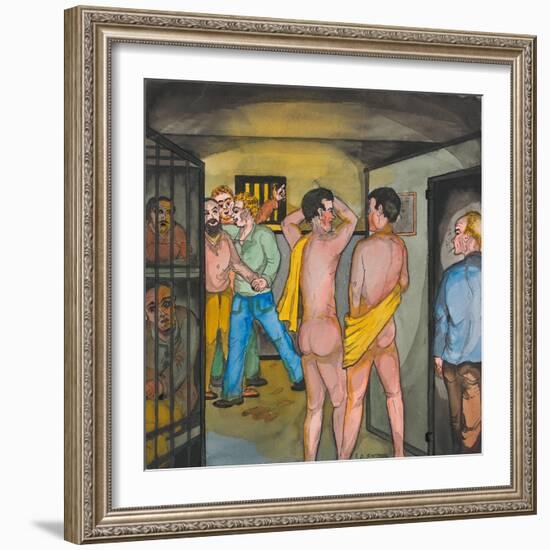 Men in the Seattle City Jail-Ronald Ginther-Framed Giclee Print