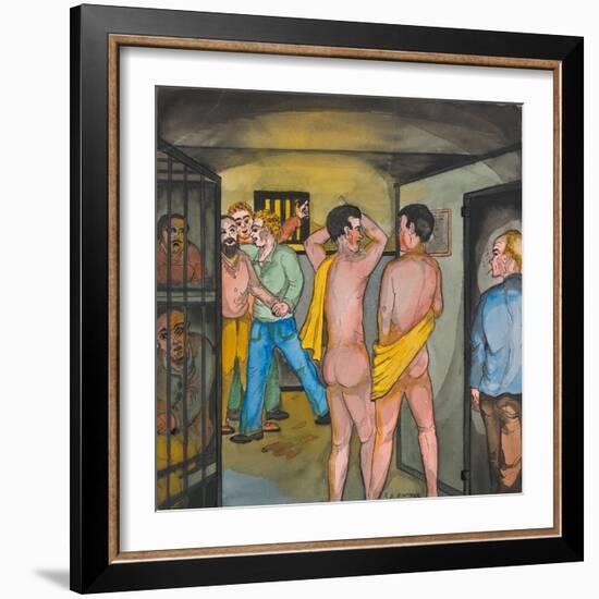 Men in the Seattle City Jail-Ronald Ginther-Framed Giclee Print