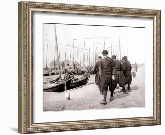 Men in Traditional Dress, Marken Island, Netherlands, 1898-James Batkin-Framed Photographic Print