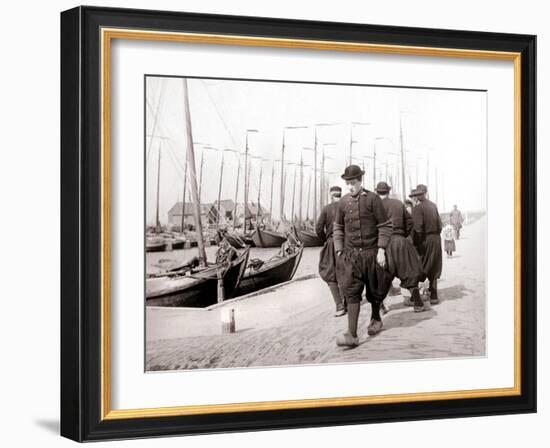 Men in Traditional Dress, Marken Island, Netherlands, 1898-James Batkin-Framed Photographic Print