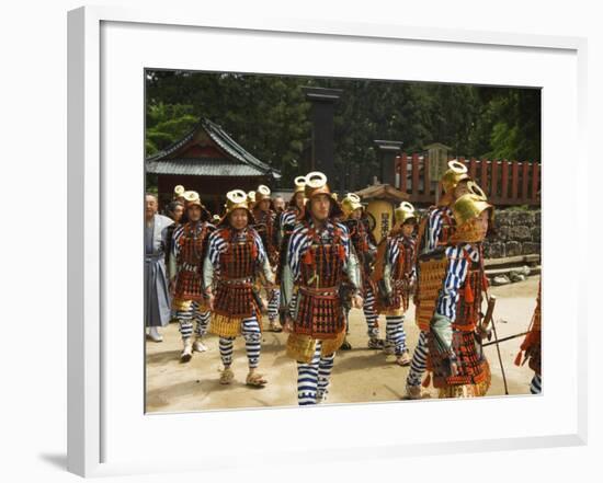 Men in Traditional Samurai Costume, Toshogu Shrine, Tochigi Prefecture, Japan-Christian Kober-Framed Photographic Print
