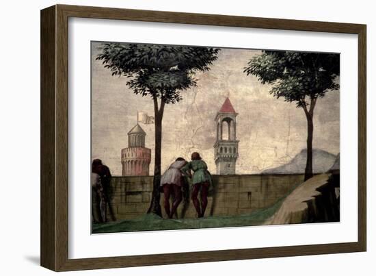 Men Looking over a Wall, from the Visitation (Detail)-Domenico Ghirlandaio-Framed Giclee Print