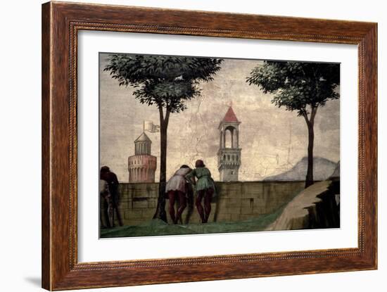 Men Looking over a Wall, from the Visitation (Detail)-Domenico Ghirlandaio-Framed Giclee Print