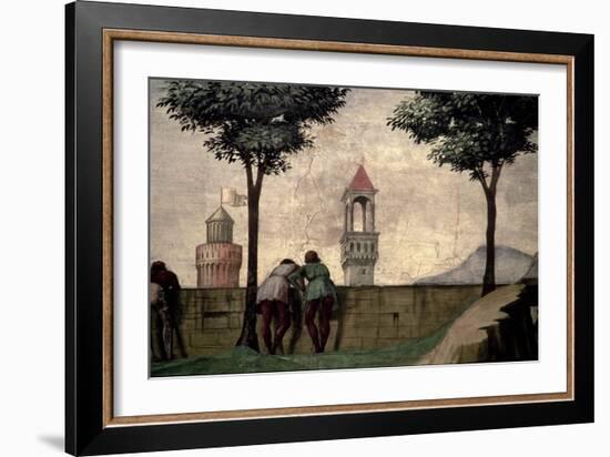 Men Looking over a Wall, from the Visitation (Detail)-Domenico Ghirlandaio-Framed Giclee Print