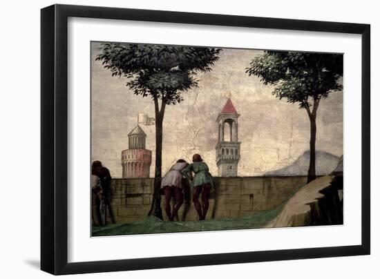Men Looking over a Wall, from the Visitation (Detail)-Domenico Ghirlandaio-Framed Giclee Print