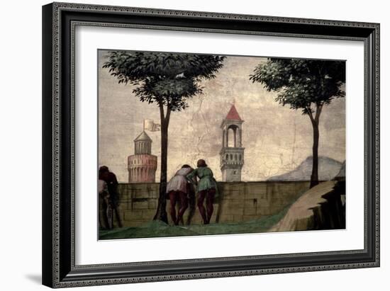 Men Looking over a Wall, from the Visitation (Detail)-Domenico Ghirlandaio-Framed Giclee Print