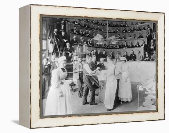 Men Observing Early Surgery-null-Framed Premier Image Canvas