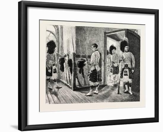 Men Of' the Black Watch in the Guard-Room, Dublin Castle Ireland, 1888-null-Framed Giclee Print