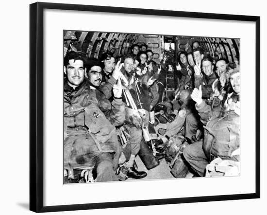 Men of the British First Airborne Division in a Glider; Second World War-null-Framed Photographic Print