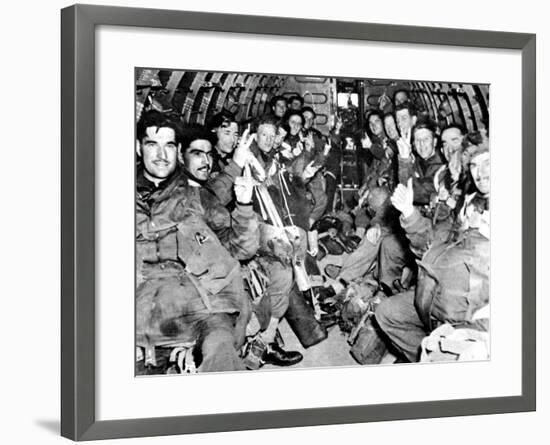 Men of the British First Airborne Division in a Glider; Second World War-null-Framed Photographic Print