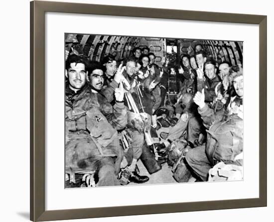 Men of the British First Airborne Division in a Glider; Second World War-null-Framed Photographic Print