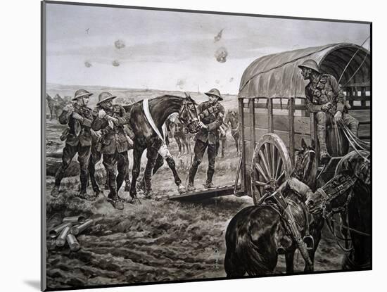 Men of the Mounted Section of the Canadian Veterinary Corps Collecting Wounded Horses in the…-Richard Caton Woodville-Mounted Giclee Print