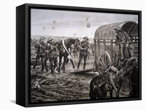 Men of the Mounted Section of the Canadian Veterinary Corps Collecting Wounded Horses in the…-Richard Caton Woodville-Framed Premier Image Canvas