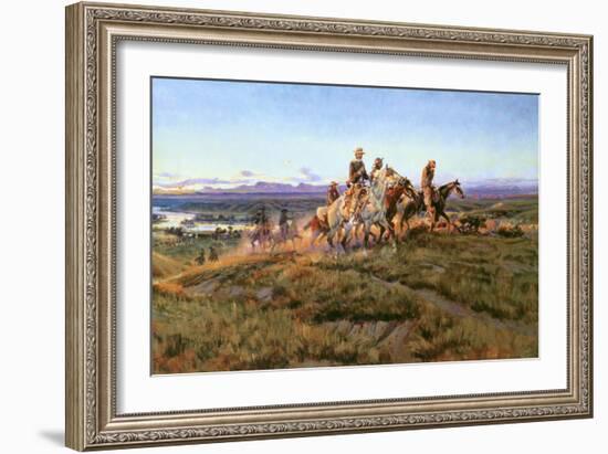 Men of the Open Range-Charles Marion Russell-Framed Art Print