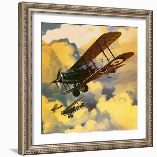 Men of the Royal Flying Corps Out to Combat the Threat of the German Floating Flotilla-Wilf Hardy-Framed Giclee Print