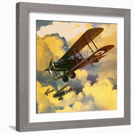 Men of the Royal Flying Corps Out to Combat the Threat of the German Floating Flotilla-Wilf Hardy-Framed Giclee Print