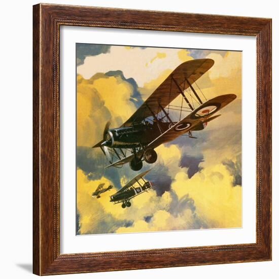 Men of the Royal Flying Corps Out to Combat the Threat of the German Floating Flotilla-Wilf Hardy-Framed Giclee Print